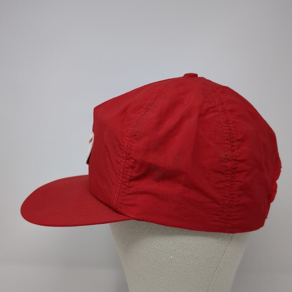 Baseball Snapback Hat Red One Size Solid Adjustab… - image 3